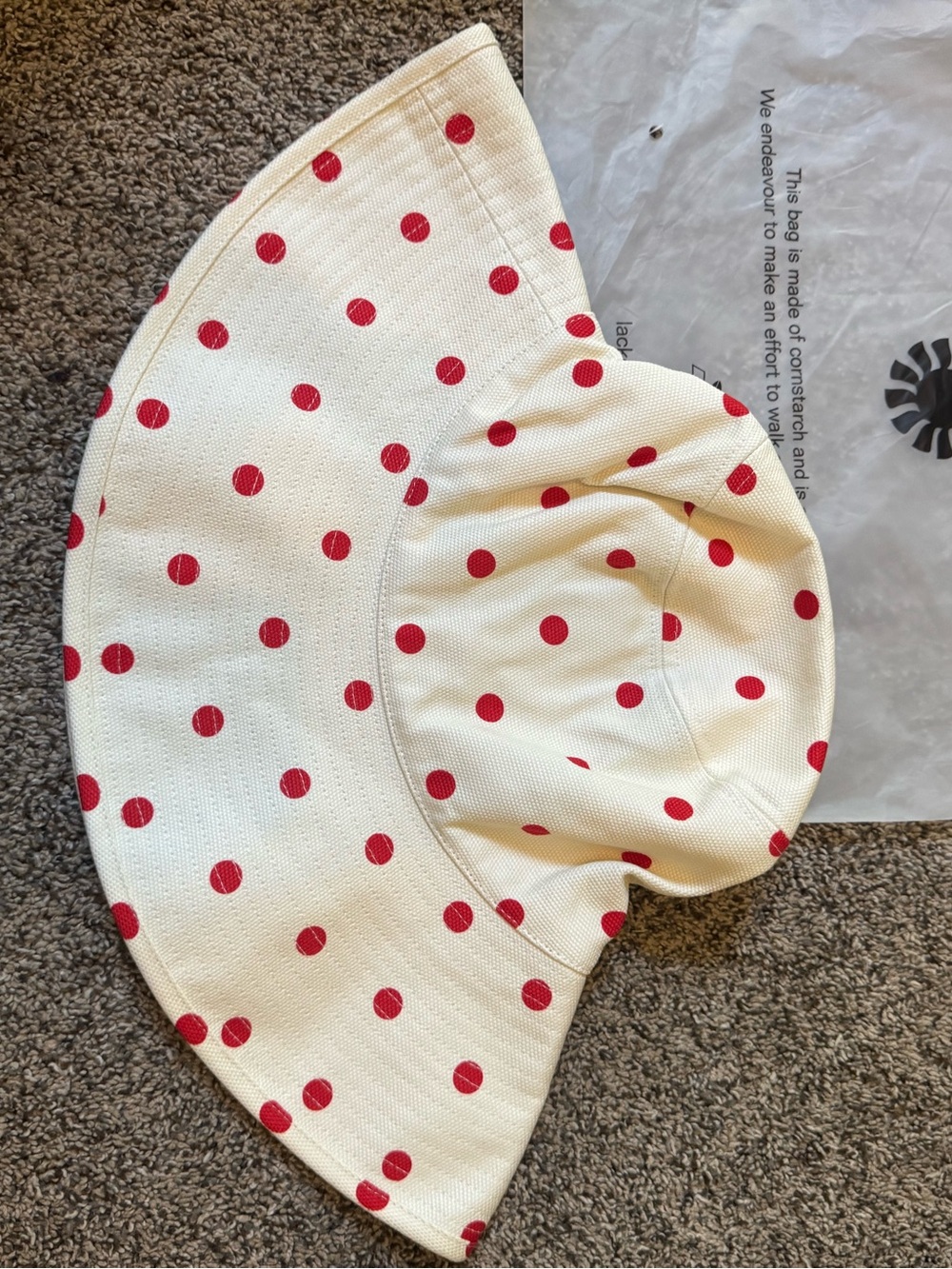 Lack of Color Polka Dot Sun Hat - Red on Cream